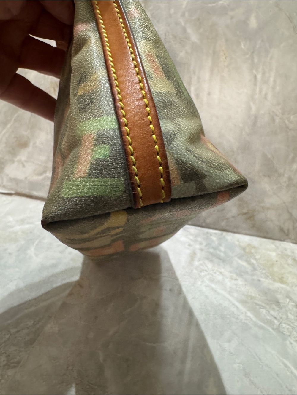 Dooney & Bourke Multicolor Letter-Print Canvas Shoulder Bag with Tan Trim - Picture 5 of 7